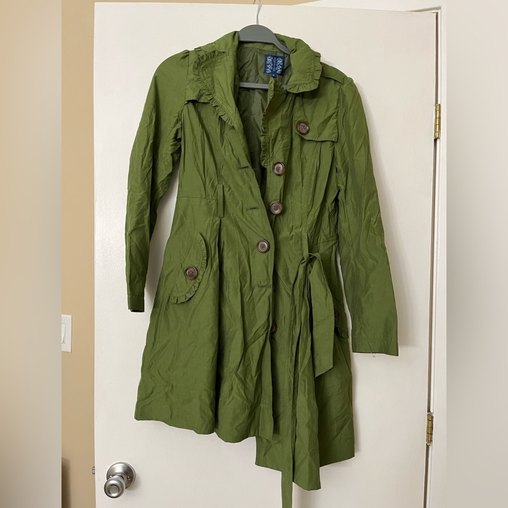 Green spring long jacket